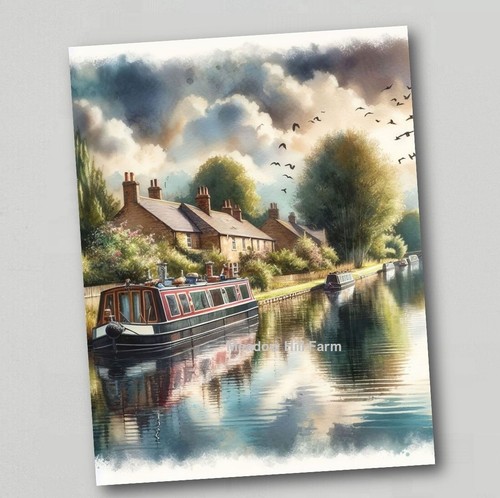 Fridge magnet canal barge - fridge,