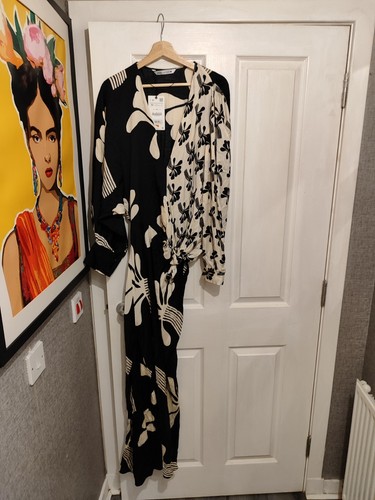 Zara shirt dress - black, white
