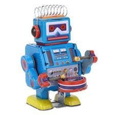 CFTGIW Robot Clockwork Toy Drumming Vintage Robot Tin Toy For Adult Collection
