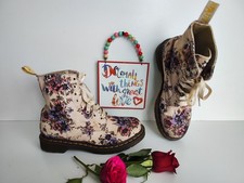 Dr Martens Beckett pascal canvas 1460 8 hole Victorian flowers floral UK6 EU39