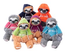 25CM TOY 6 COLOUR HOODIE SLOTH