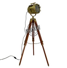 Retro Floor Lamp Long Industrial Theatre Stage Spotlight w/Wooden Tripod Bedroom