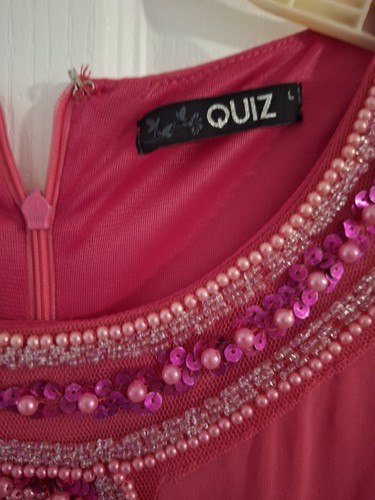 Quiz pink chiffon beaded - pink,