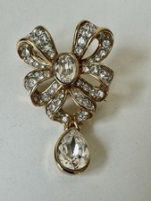 Vintage Attwood and Sawyer Crystal Bow Brooch
