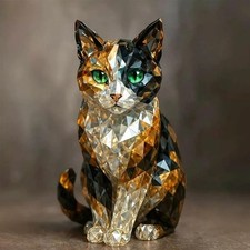 2D Cat Dog Decorative Acrylic Sculptures Animal Statue for Home Office Decor