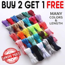 Flat Shoe Laces Boots Trainers Skate Football Coloured Shoelaces Adult SHOE LACE