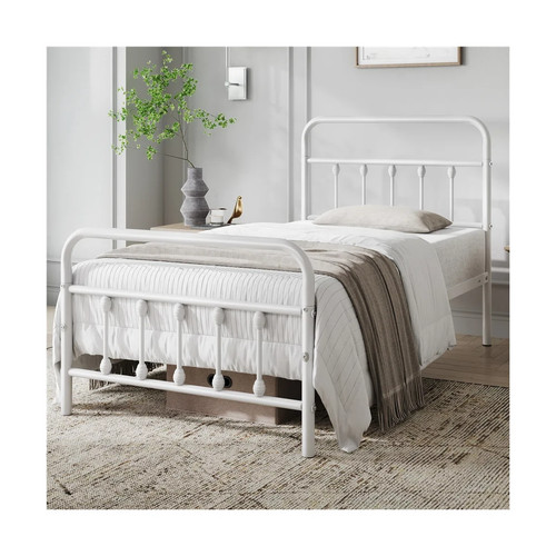 Iron bed frame twin - size, white