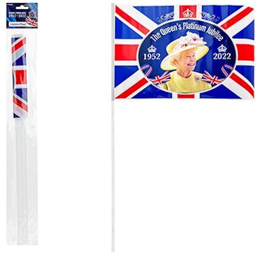 Queen elizabeth waving flags - elizabeth,