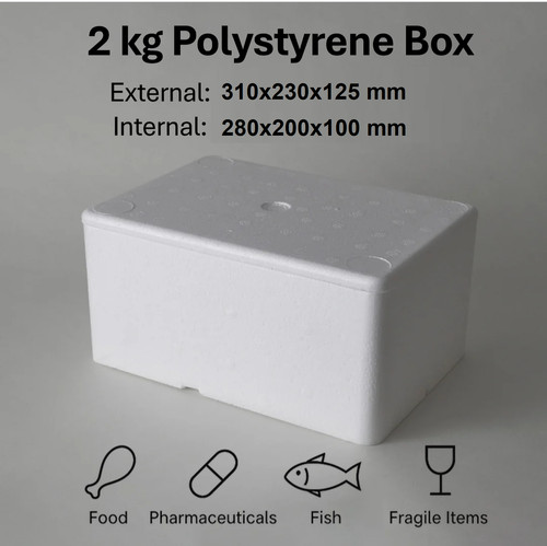 2kg polystyrene boxes - polystyrene, bulk