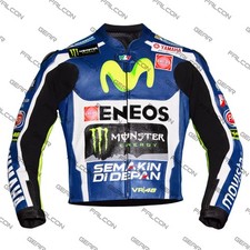 Valentino Rossi 2016 Yamaha Movistar Leather Motorbike Riding Jacket All Sizes