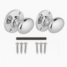 Oval Mortice Door Knob Pair