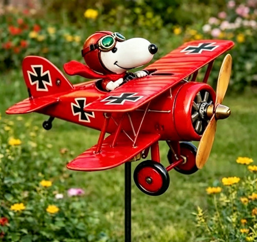 Snoopy pilot flying - flying, biplane