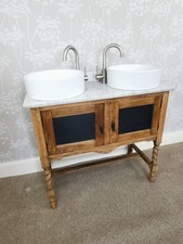 Victorian Oak & Marble Vanity