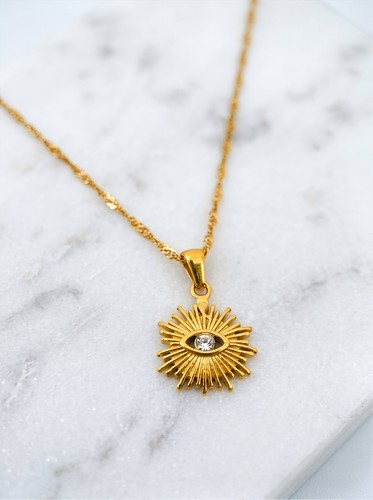 18ct gold plated evil eye - 18ct,