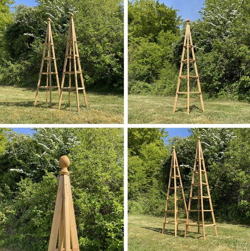 Tall wooden garden obelisks - tall,