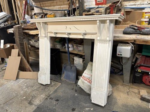 White timber fire surround - fire,