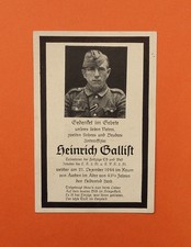 WW2 German Death Card