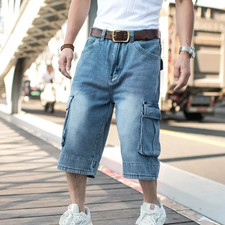MENS Baggy Loose Denim Shorts
