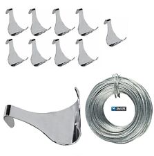 10x Picture Rail Hooks + 3m