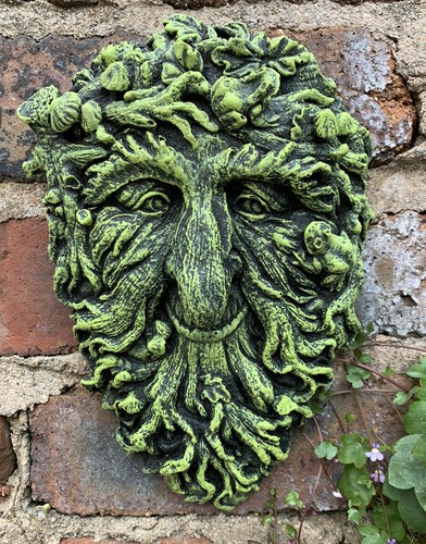 Green man plaque - plaque, stone