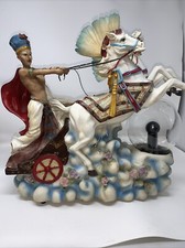 Rare Eleco Electric Light up Egyptian Prince On 2 Horses and Glass Plasma Ball