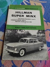 Hillman Super Minx 1961 on Olyslager Owners Workshop Manual Handbook VGC