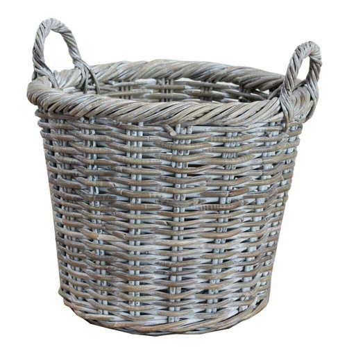 White wash rattan round - rattan, wicker