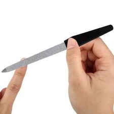 Pack of 3 Double Sided Nail Filer Anti Slip Stainless Steel File. Black*