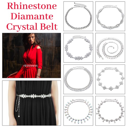Rhinestone diamante chain belt - chain,