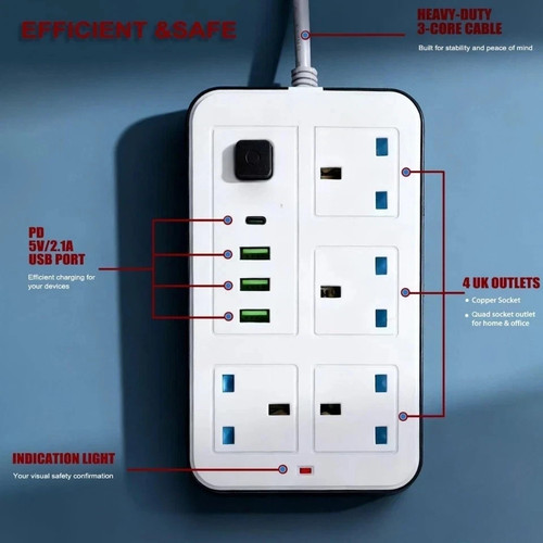 Extension lead with usb - 4,
