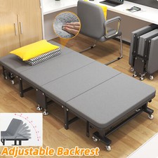 HeavyDuty Folding Single Guest Bed Padded Foam Fold Up Metal Framed Sleeper Home