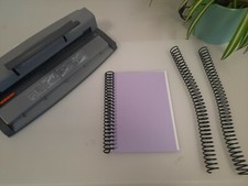 Spiral Coil Binder BOOK BINDING MACHINE Machine WITH 20 BLACK Coils