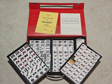 Vintage H.P.Gibson Mah-Jong Set Traditional Bamboo Backed Tiles With Case