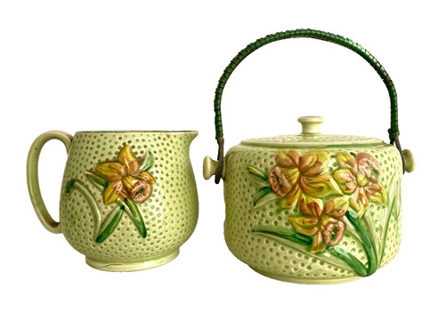 Vintage biscuit barrel lidded - biscuit,