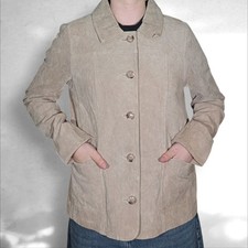 Beige suede leather jacket