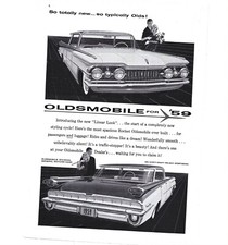 1959 Oldsmobile Ninety Eight Holiday Sportsedan Advertisement Print Luxury Car