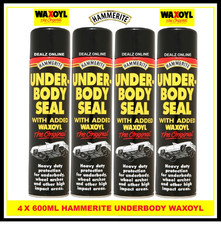 Hammerite Underbody Seal With Waxoyl Black Underseal Aerosol Spray 600ml X 4