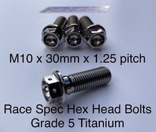 Titanium Race Spec Caliper Bolts M10x30mm drilled head Yamaha R6 5EB,5MT 99-02