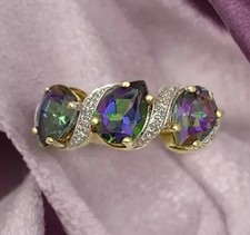 Mystic Topaz Diamond Ring 9ct