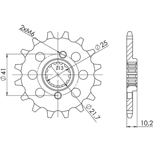 Pitch sprocket 520 z - 520,