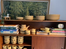 Vintage Mid Century 1970s Kiln Craft Bacchus Tea Pot Plates Cups & Saucers 59 pc