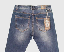Jeans Uomo N+1 Taglie Forti Oversize Denim Cotone Elasticizzato Lavaggio Medio