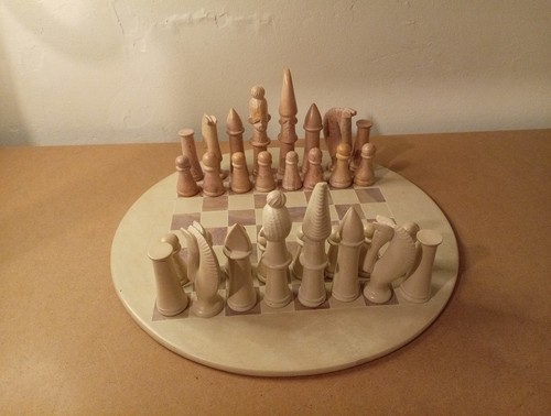 Large soapstone chess - large, hand