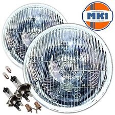 7" DOMED LENS CLASSIC CAR SEALED BEAM HEADLAMPS HEADLIGHTS HALOGEN H4 CONVERSION