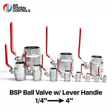 BSP Brass Ball Valve with Red Lever Handle - Female Full Bore BSPP - 25 BAR