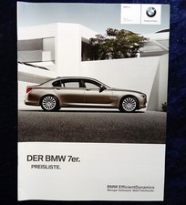 BMW 7 Series, E 65, Price List