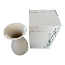 Boxed BELLEEK LIVING Ireland Irish pottery cream Cascade 12” vase home decor. 
