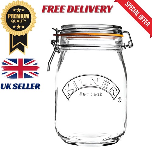 Kilner clip top jar litre - top,