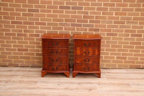 Pair burr wood - of, bedside
