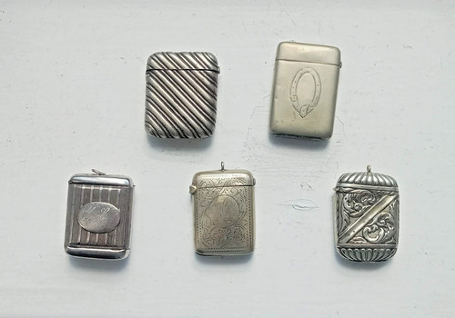 Antique silver plated vesta - antique,